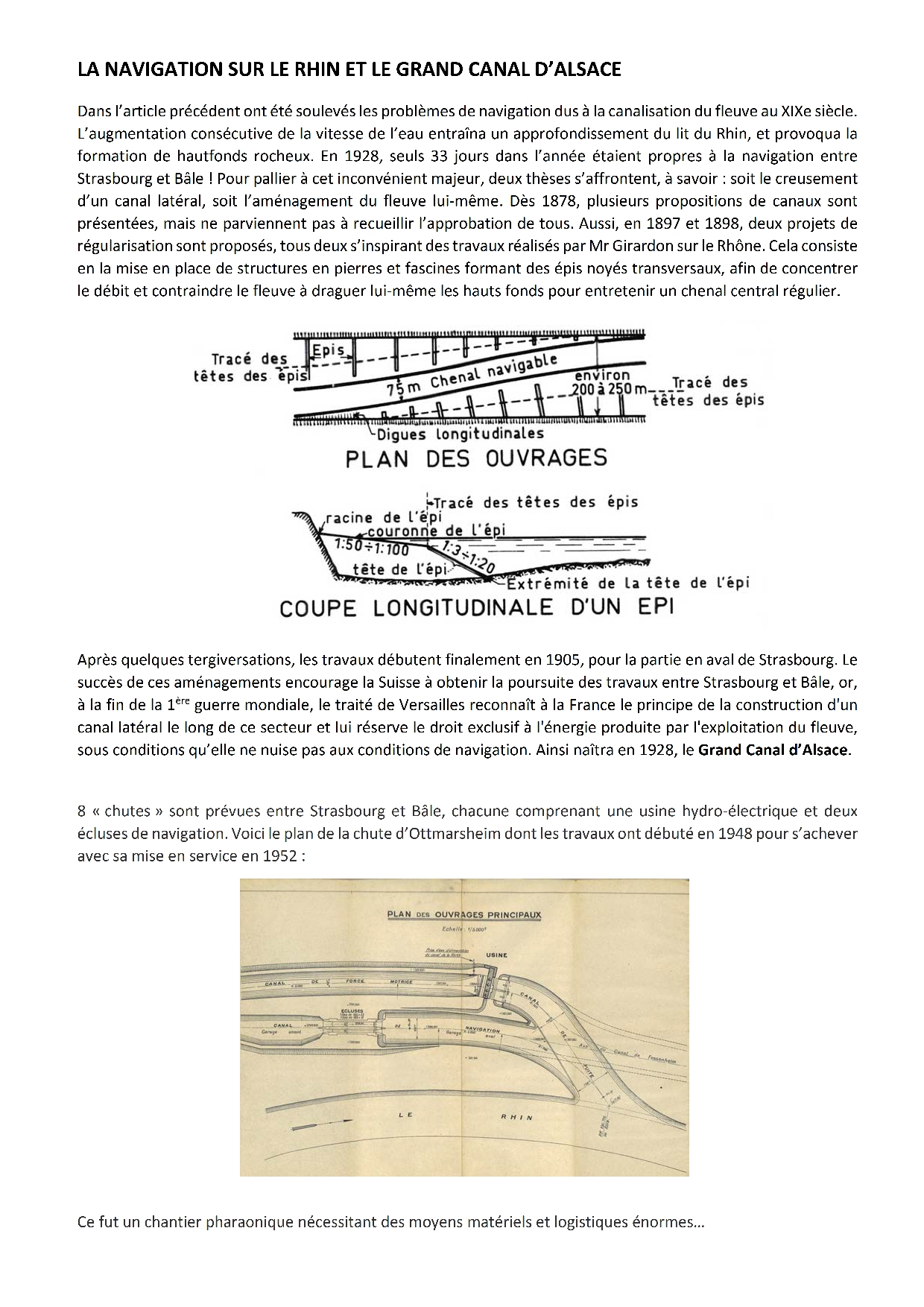 9 NAVIGATION SUR LE RHIN LE GRAND CANAL DALSACE